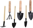 6 Pcs Wood Handle Miniature Shovels Small Flower Gardening Shovels Trowel Mini Succulent Hand Rakes Potted Plant Rakes Spade Fairy Garden Tool Set for Herbs Bonsai