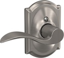 Schlage F170 ACC 619 CAM LH Left Handed Accent Door Lever with Camelot Trim, One Sided Non-Turning Dummy Door Handle, Satin Nickel