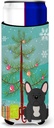 Caroline's Treasures Merry Christmas Tree French Bulldog Black Michelob Ultra Hugger for Slim Cans, Multicolor
