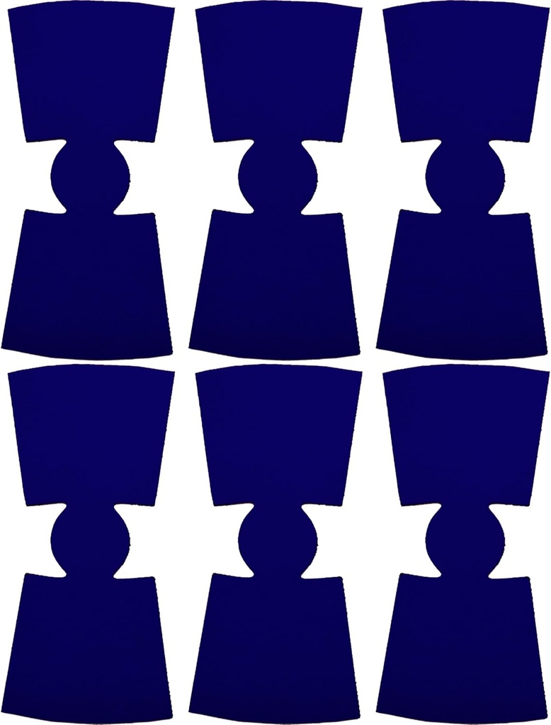 Unsewn Blank Foam Party Cup Coolie - Made in USA - 6 Pack (Royal Blue)