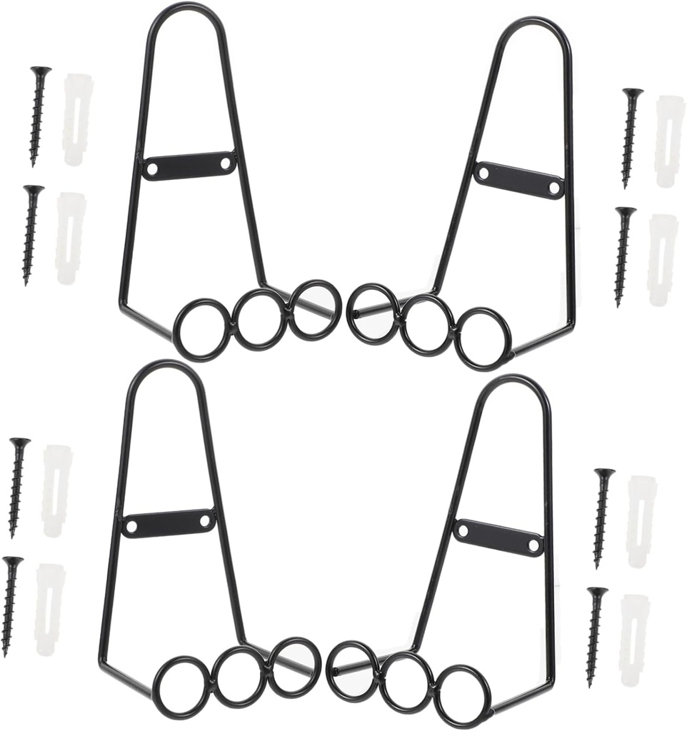 4pcs Dish Storage Rack Display Stand Plate Wall Holders for Display Iron Material Smooth Edges Home Decor