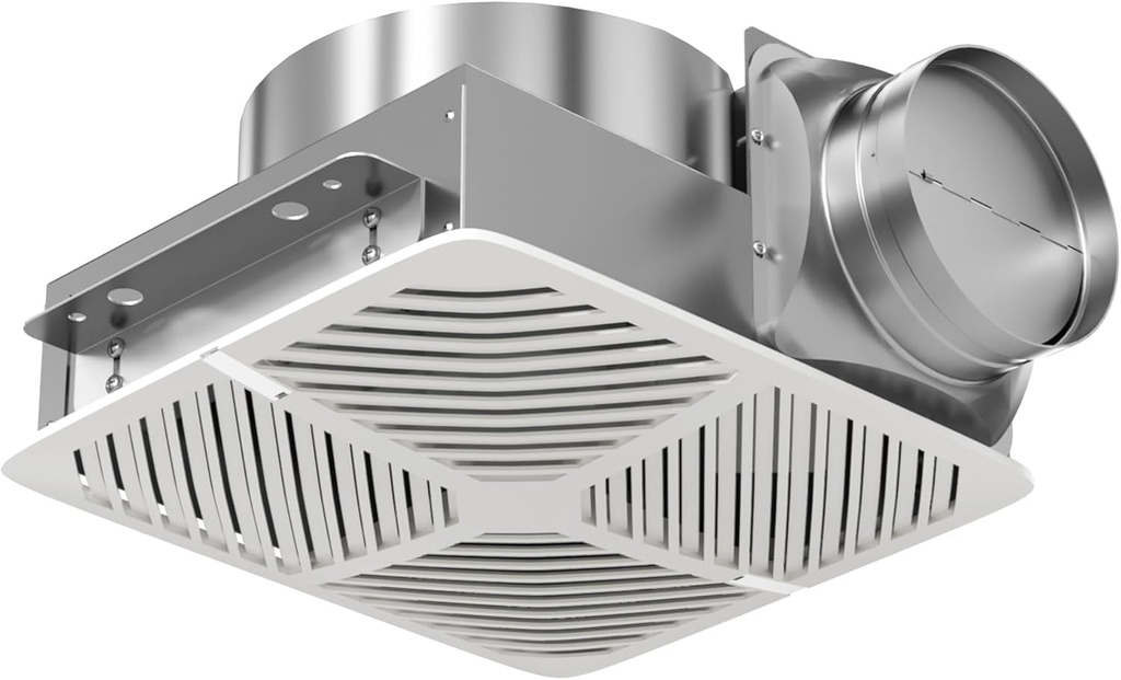Bathroom Exhaust Fan White Ceiling Mount Ventilation Fan 150-160 CFM 1.2 Sones 6 Inches Duct Energy-Saving Bathroom Ventilation and Exhaust Fan