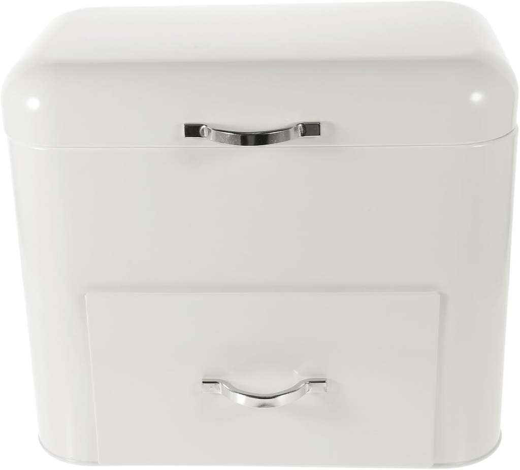 Vintage Metal Bread Box for Kitchen Counter Large Retro Bread Storage Container Lid Multi-Function Food Holder for Bakery and Home Use