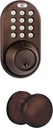MiLocks DFK-02OB Electronic Touchpad Entry Keyless Deadbolt and Passage Knob Combo, Oil Rubbed Bronze
