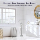 Freestanding Bathtub Faucet High Flow, Brass Floor Mount, With Handheld Shower, Polished Chrome