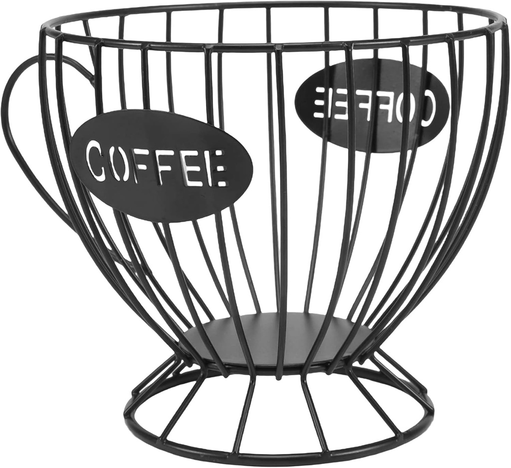 Coffee Capsule Storage Basket Coffee Cup Basket Coffee Pod Organizer Holder Coffee Pod Holder Coffee Accessories (Black)