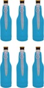 Blank Neoprene Beer Bottle Coolie (6 Pack, Neon Blue)