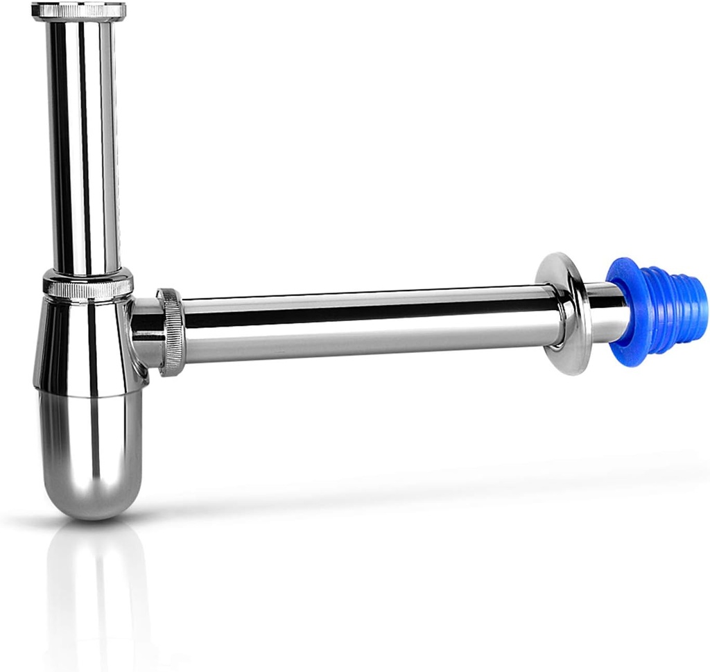 runmade Chrome Bathroom Basin Sink Bottle Trap Waste Pipe Adjustable Height & Outlet