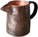 Copper Mug Espresso Steaming Pitcher, Chinese Traditional 7.5oz Milk Frothing Cup with Hand Hammered Design, 8x8.5cm for Coffee and Tea