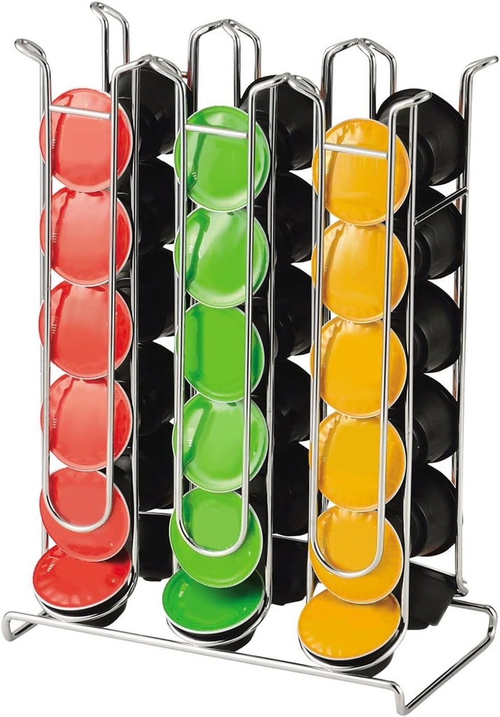 Coffee Pod Holder,Capsule Holder Rack,Solid Base Easy Access Capsule Stand Storage for 36 Capsules Iron Espresso Coffee Pod Storage Tower for Home Cafe Office