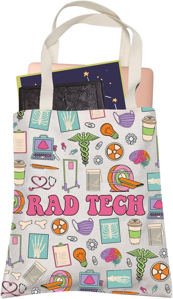 LEVLO Hospital Radiologic Technologist Tote Bag Rad Tech Shopping Bag Radiology Doctor Nurse Graduation Gift