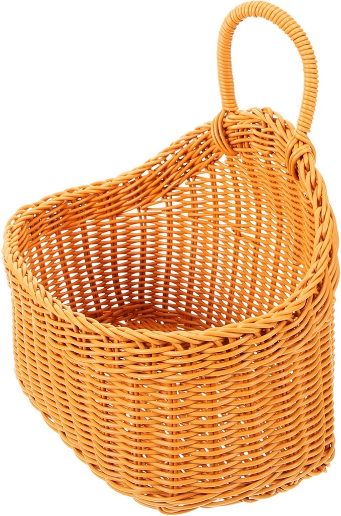 Wall Hanging Woven Basket for Storage Versatile Garlic and Fruit Organizer and Material Rustic Design Easy to Install for Kitchen and Home Decor
