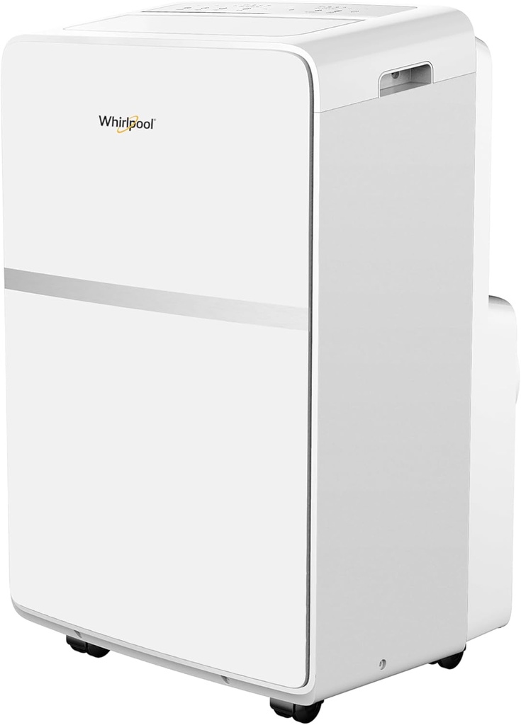 Whirlpool 10,000 BTU Portable Air Conditioner for Home with Dehumidifier, A/C Portable Air Conditioner for Apartment and Bedroom, 115V, AC for Small Rooms up to 275-Sq. Ft. with Remote in White