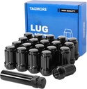 20pcs M12x1.25 Spline Lug Nuts - Compatible with 1993-2015 Maxima, 1993-2015 Altima, 1982-2015 Sentra, 2008-2015 Rogue, 2011-2015 Juke, Acorn Wheel Lug Nut Set with Socket Key (Black)