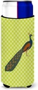 Caroline's Treasures Indian Peacock Peafowl Green Decorative Hugger, Slim Can, Multicolor