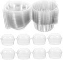 PartyKindom 50Pcs Clear Cupcake Boxes Small Cake Packaging Containers for Muffins Pastries Safe Pet Material for Home Use for Parties