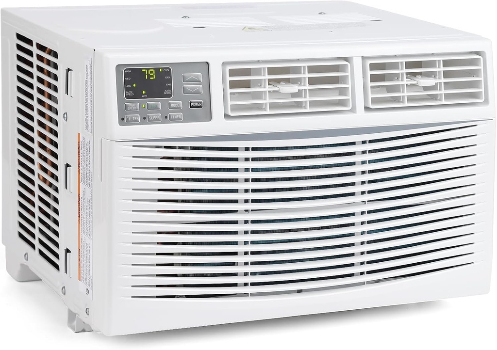 Window Air Conditioner with WiFi,8000 BTU Window Air Conditioner,Cools 350 Sq Ft,Ultra-Quiet Operation,3 Fan Speeds & Auto Restart,Effortless Temp Control,Easy Window Mount,White AC Unit for Bedrooms