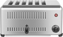 Toaster 6 Slice Commercial 1680W Electric Bread Toast Wide Solt Bread Baker Machine, Stainless Steel, with Removable Crumb Tray, 1-5 Minute Timer
