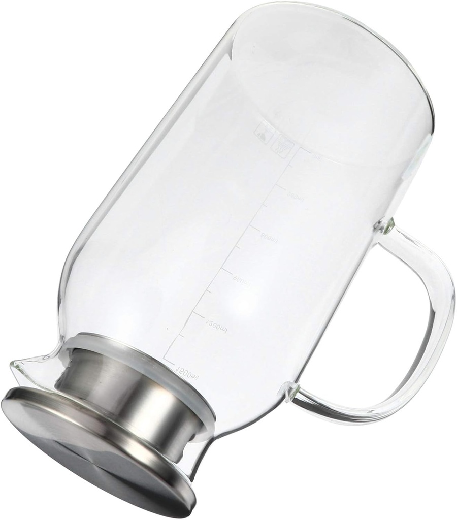 Hemoton Borosilicate Glass Pitcher Lid for Iced Beverages Juice and Tea Stylish Transparent Jug for Parties Bbqs and Picnics Leak Design