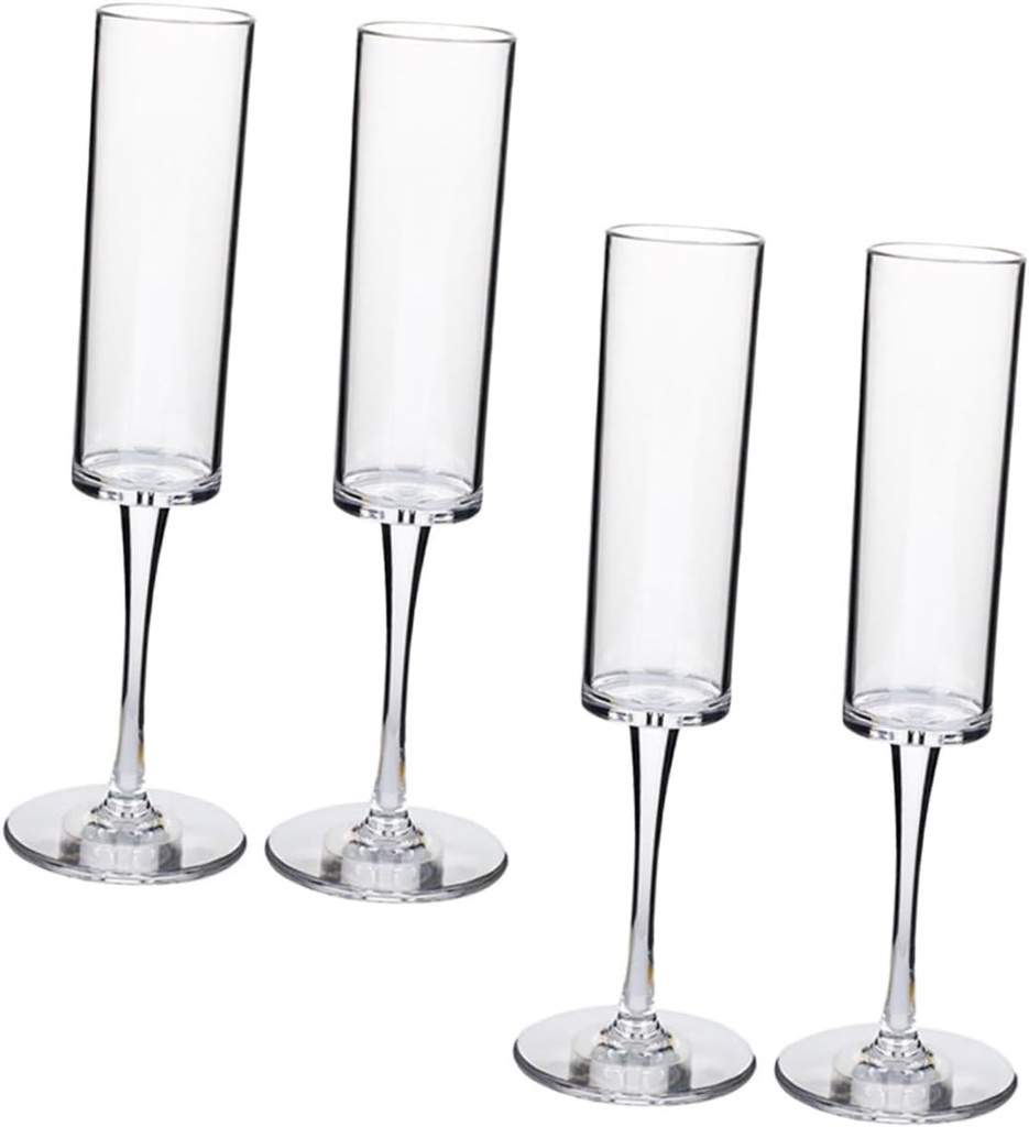 ABOOFAN 4pcs Unbreakable Cocktail Goblets Transparent Party Flutes Wine Glasses Material Smooth Surface for Soda Celebrations
