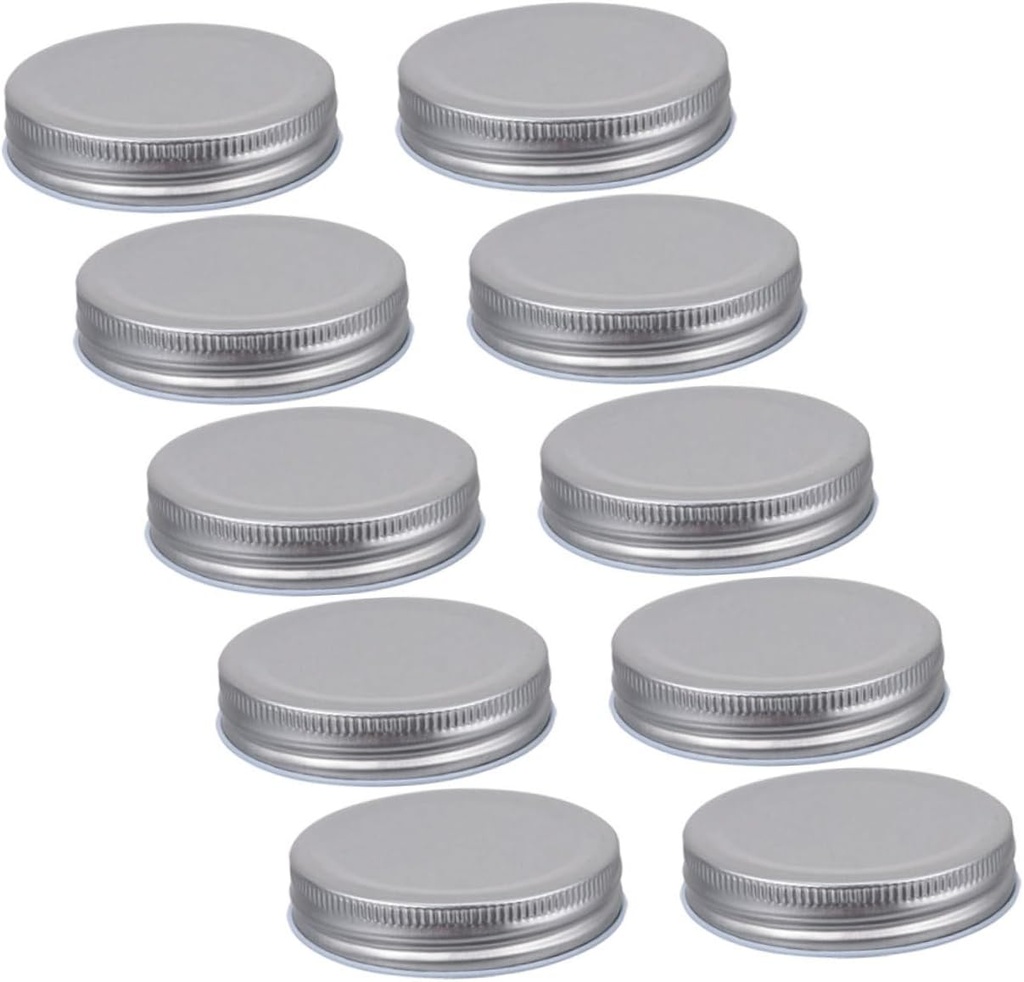 SECFOU 10pcs Reusable Canning Lids Leak Iron Jar Covers for Wide Mouth Jars for Storing Fruits Cookies and More and Easy to Use