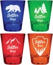 Sattler Texas Souvenir 4-Pack Multicolor Engraved Round Shot Glasses Camping and Outdoors Set