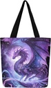 Dragon Canvas Tote Bag for Adults,