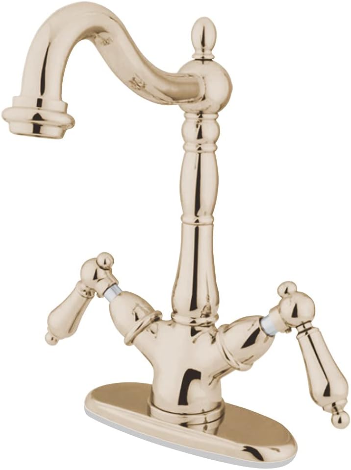 Kingston Brass KS1496AL Heritage Vessel Faucet, 6.31 x 6.44 x 10.69, Polished Nickel