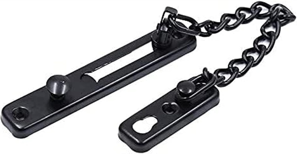 Door chain Anti-theft Chain Door Chain Household Door Bolt Door Buckle Anti-theft Lock Buckle Anti-theft Buckle Chain(Black)