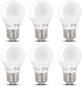 Simba Lighting LED A15 ETL Listed Light Bulbs (6-Pack) 7W 60W Replacement for Appliances, Refrigerators, Ceiling Fans, 120V, E26 Standard Medium Base, Frosted Cover, Dimmable, 3000K Soft White