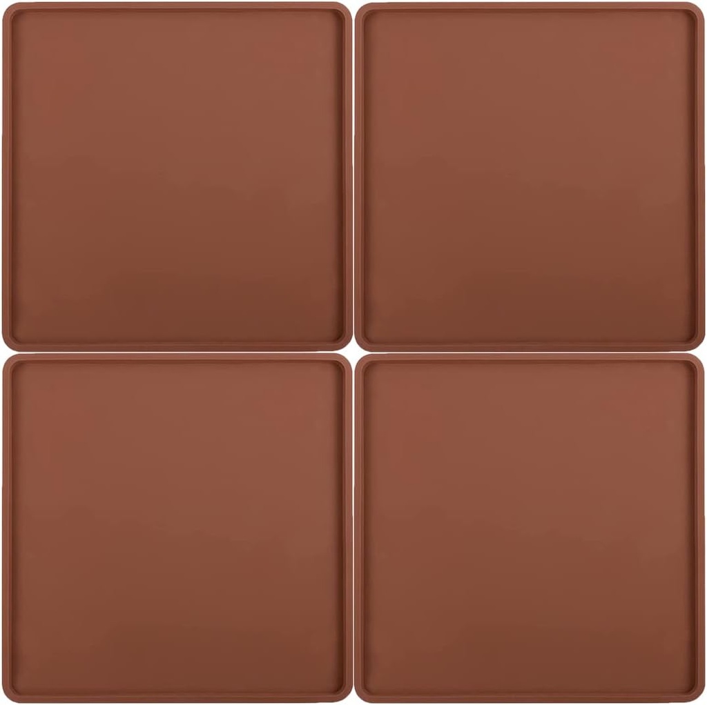 4 PCS Extra Thick Silicone Dehydrator Sheets With Edge - Fruit Vegetables Leather Trays for Liquids - Liner Mats Accessories for Kitchen Dehydrator