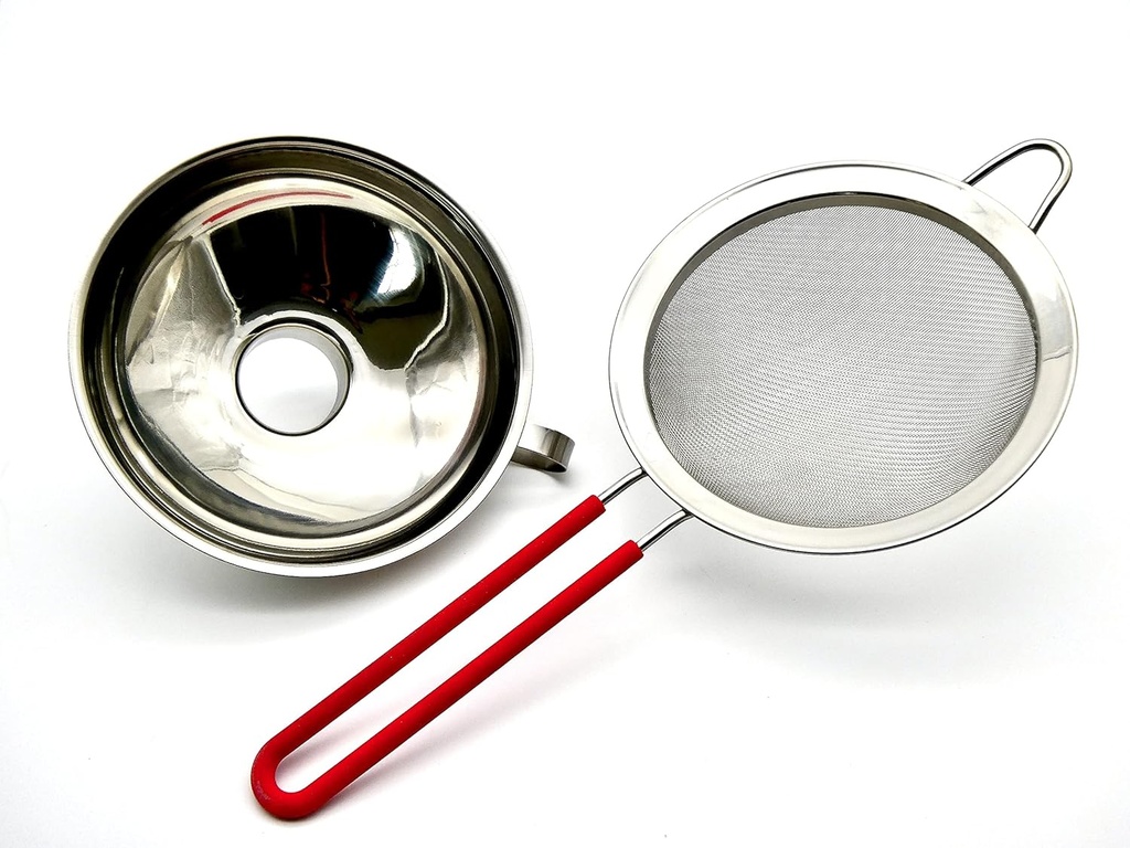 ICO Funnel and Sieve for Whipped Cream Dispensers Canning and Other Infusions, Stainless Steel