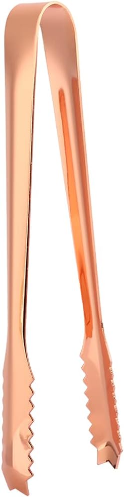 Food Clip - Stainless Steel Ice Tongs, Reusable Chip Clips,Ice Cube Buffet Clip Candy Scoop Food Kitchen Serving Tong Set for Cocktail Whiskey Tea Party(Copper Plated Ice Clip)