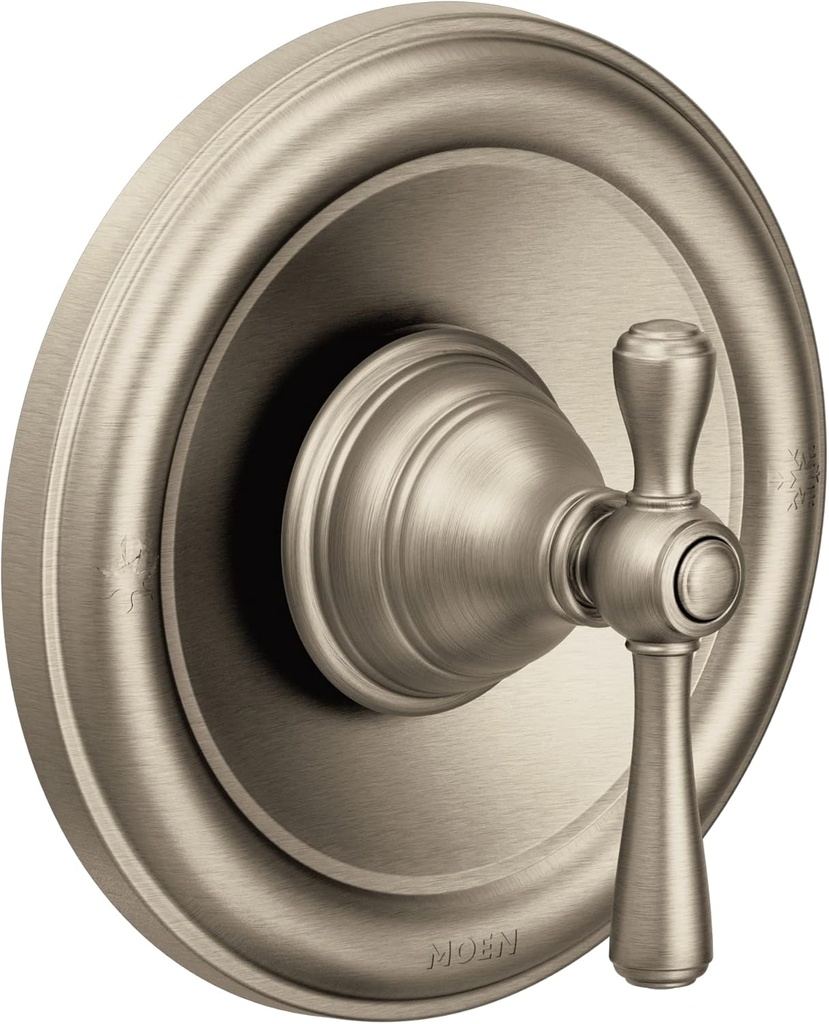 Moen Kingsley Brushed Nickel Moentrol Tub or Shower Lever Handle with Hot and Cold Indicators, Valve Required, T3111BN