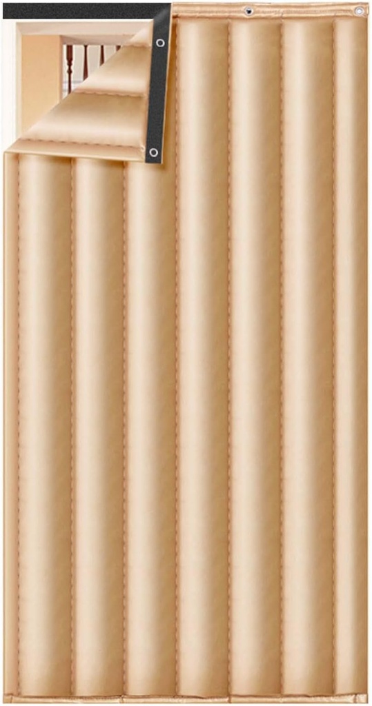 Wind Insulation Screen Door 48"x80", Winter Thicken Cotton Door Curtain Thermal Insulated Door Curtain Windproof PU Waterproof, for Air Conditioner Heater Room Home Kitchen