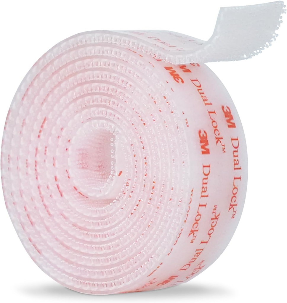 3M Dual Lock SJ3560 1"×6ft Clear 1 Pack Reclosable Fastener Mounting Tape Interlocking Mushroom Shaped Strong Adhesive Hook Lock Sticky Tape for Indoor and Outdoor