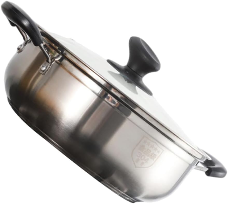1pc Two-flavor Hot Pot Induction Gas Cooking Pot Kitchenware for Delicious Meals Suitable for Family Gatherings and Entertaining