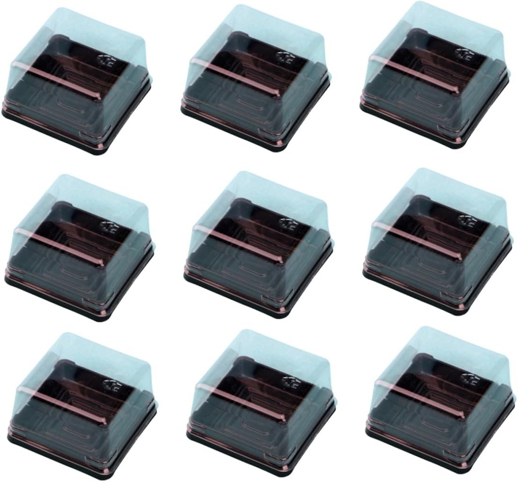 Cabilock 50Pcs Cake Tray Boxes Plastic Food present Packaging for Cakes Cookies Muffins Reusable Cake Boxes for Special Occasions