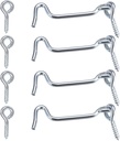 4Pcs 1.5 inches Cabin Hook Eye Latch Gate Door Swivel Window Door Hook with Mounting Screws