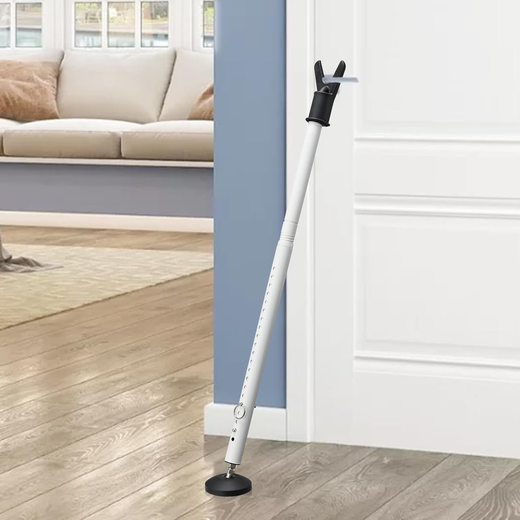 Door Stoppers Security,Heavy Duty portable door lock,2-in-1 Adjustable Sliding Door Lock Bar,Door Barricade Security Bars for Window,stop, Front Door, Patio Door, Apartment, Hotel Room (White)