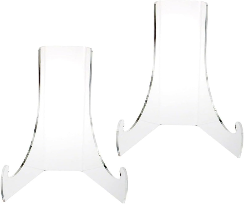 2pcs Acrylic Display Easel Stand for Plates Photos and Artworks Sturdy and Acrylic Plate Holder for Home and Event Decoration