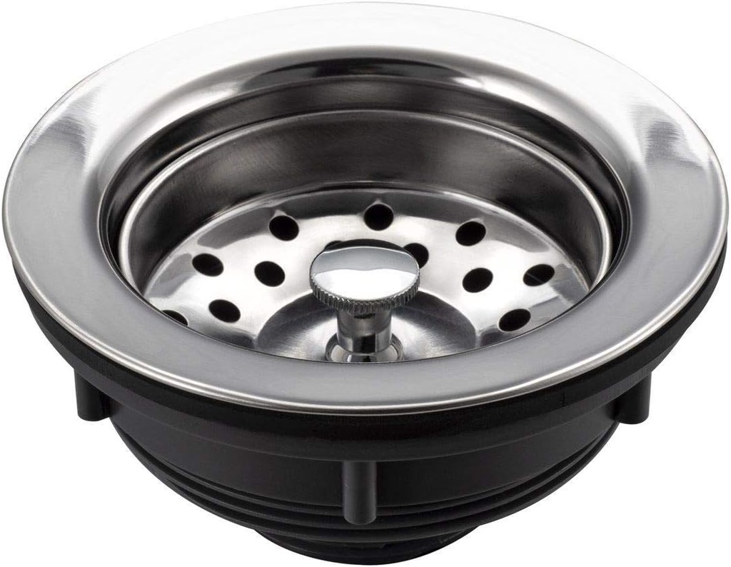 RV Sink Drain with Basket Strainer Stainless Steel 3 1/2"