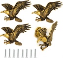 Eagle Cabinet Knob 4 Pcs Retro Animal Single Hole Handle Furniture Door Pull Hardware Golden Decoration Accessories for Cabinet Drawer Shoe Cabinet Cupboard Bedside Cabinet Wardrobe Bookcase