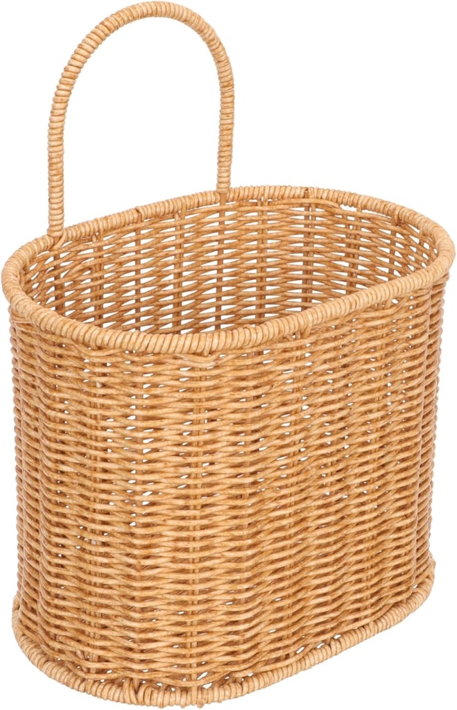 ABOOFAN Wall Hanging Storage Basket Imitation Rattan Decorative Organizer for Kitchen Living Room Garden for Flowers Sundries Home Decor Space-saving