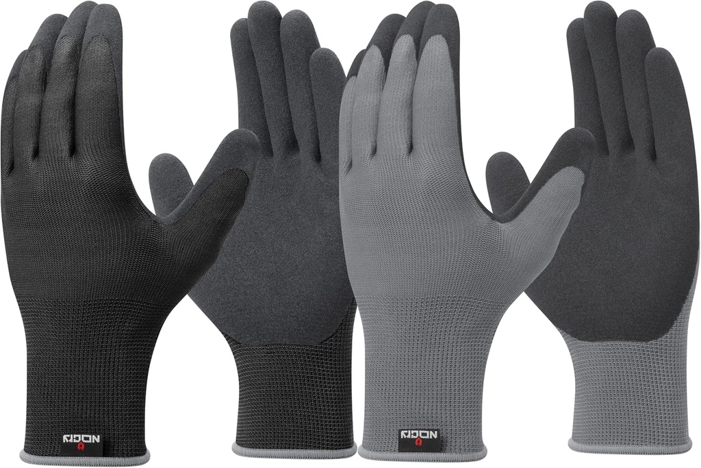 NoCry Gardening Gloves for Men with Strong Grip and Touchscreen Tips — Breathable Rubber Coated Garden Gloves with Superior Dexterity — Snug-Fitting Yard Gloves for Men or Lawn Gloves Men