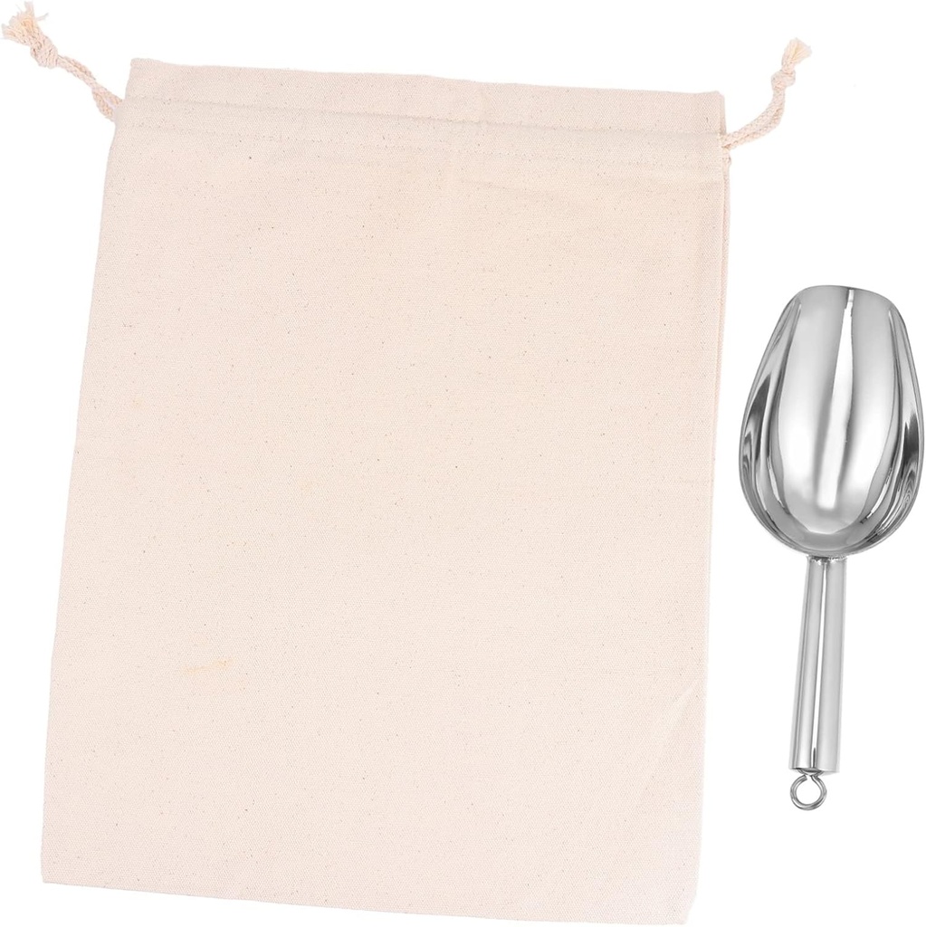 Alipis Ice Shovel Set with Icing Bag Premium Stainless Steel for Large Ice Cubes Ideal for Party Bar