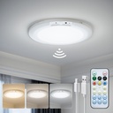 JACKYLED New Upgraded Rechargeable Motion Sensor Ceiling Light With Remote Control,10000mAh Battery Operated Closet Light,Magnetic LED Shower Lights,Ceiling Lamp for Bathroom Pantry Shed Hallway Porch