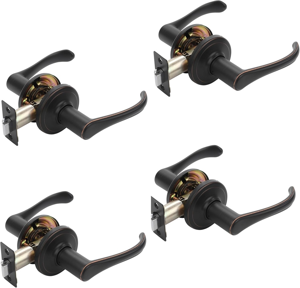 Dynasty Hardware VAI-82-12P Vail Lever Passage Set, Aged Oil Rubbed Bronze, Contractor Pack (4 Pack)