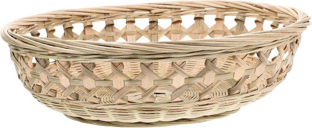 Egg Fruit Basket Bamboo Woven Storage Basket for Kitchen Natural Rustic