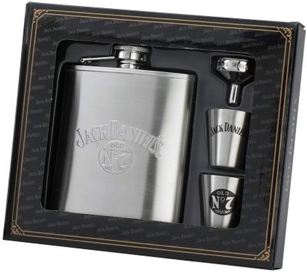 Jack Daniels Licensed Barware Gift Set, 6 oz./1 oz, Silver